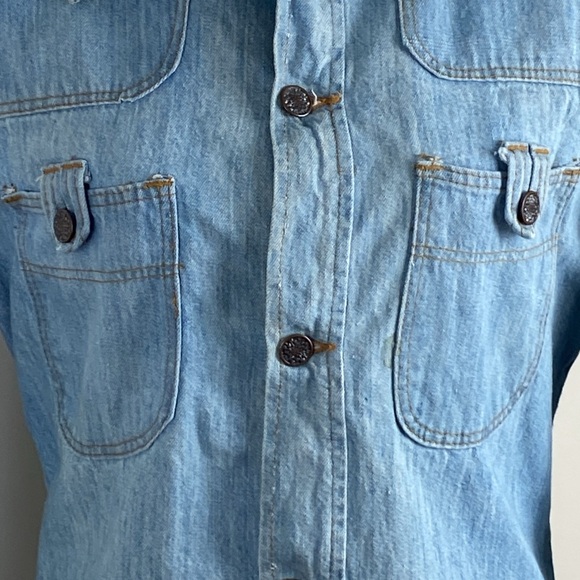 Vtg 70”s Sears Jeans Joint Denim Button Front Shirt Shacket Size Small - Picture 2 of 16